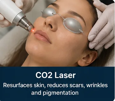 CO2 laser resurfacing treatment being performed near the lips