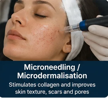 Microneedling treatment stimulating collagen for improved skin texture