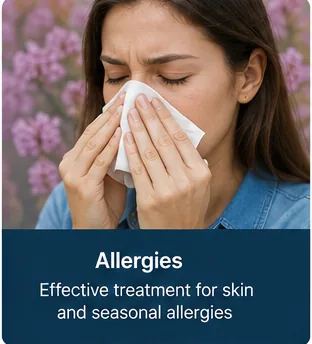 Dermatologist consultation for skin and seasonal allergy treatment at Dev Skin Care, Jaunpur